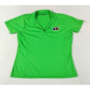 Union Line Polo Shirt Womens Large Green Defenders Of Freedom Military Patriotic